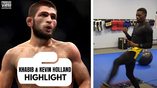 Khabib Nurmagomedov Gives Kevin Holland Wrestling Advice During IG Live of Derek Brunson Fight