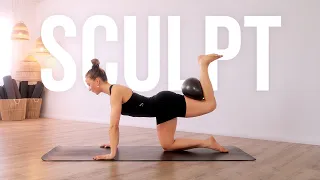 25 MIN FULL BODY PILATES SCUPLT WORKOUT // Ball + Music