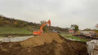 Работа на Колёсном экскаваторе Doosan 190, working on an excavator