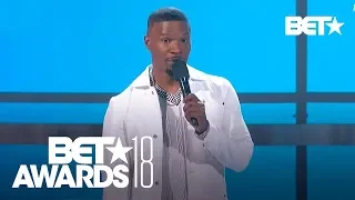 Jamie Foxx Praises Black Panther & Michael B Jordan | BET Awards 2018