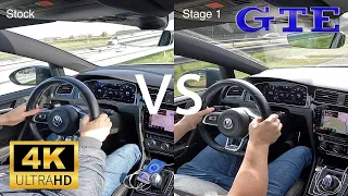 MK7.5 Golf GTE Stage 1 vs Stock Dragy comparison (0-100, 100-200)