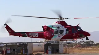 SAAS/MedStar (VH-VAS) RSCU51 Bell 412EP Departing Port Pirie, South Australia.