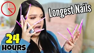 24 hour challenge with the Longest Nails Ever