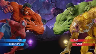 Red Hulk and Spider-man vs Hulk and Yellow Venom - MARVEL VS. CAPCOM: INFINITE