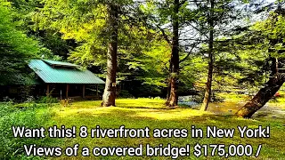 New York Waterfront Property For Sale | $175k | 8 acres | New York Riverfront Cabins For Sale