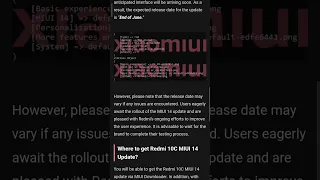 MIUI 14 REDMI 10C FINALES DE JUNIO #redmi10c #android11 #android12 #miui14
