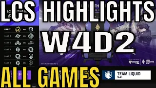 LCS Highlights ALL GAMES W4D2 Spring 2022 | Week 4 Day 22