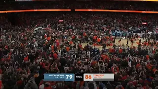 Syracuse fans storm the court after upset vs #7 North Carolina