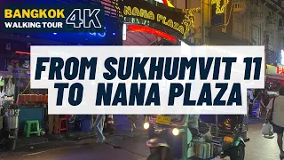 Sukhumvit 11 to  Nana Plaza - Walk with me  - Day Trip in Bangkok & Thailand [4k 60fps]