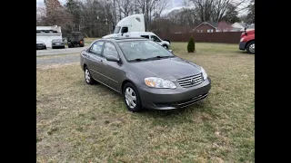 2003 Toyota Corolla LE, 235k Miles, One Owner Certified