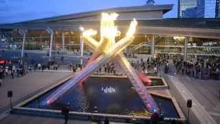 Vancouver Olympic Cauldron After Canada Wins Gold in Sochi