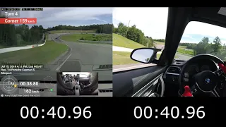 M4 (1:34.96) Vs.  981 Cayman S (1:34.76) Mosport GP track