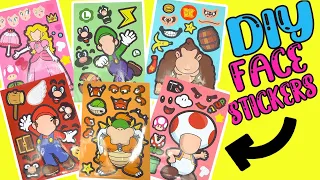 The Super Mario Bros Movie DIY Silly Face Stickers with Luigi, Toad, Bowser, Peach