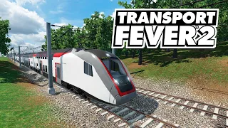 Transport Fever 2 - Прокладываем вторые пути скоростного поезда! #33