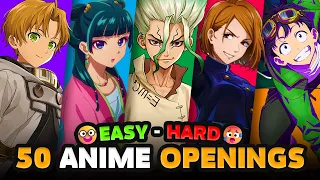 ANIME OPENING QUIZ 🔊🔥 (Level: EASY ➜ HARD) 50 Banger Openings 🎶