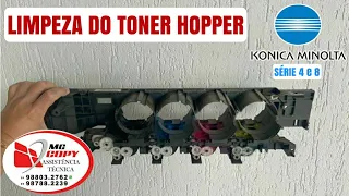 Limpeza do toner hopper da konica Minolta.