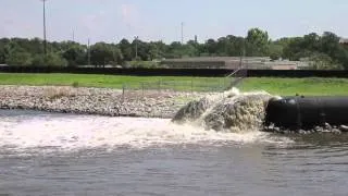 Outflow canal test pumping in preparation of  2015 hurricane season