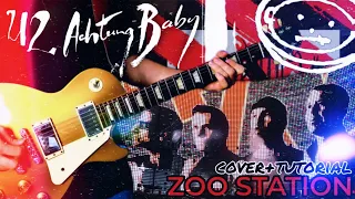 U2 - Zoo Station (Guitar Cover + Tutorial) Free Backing Track Line 6 Helix Vertigo Tour Chicago 2005