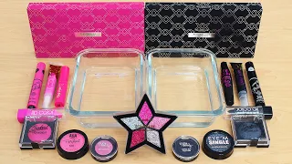 Pink vs Black - Mixing Makeup Eyeshadow Into Slime ASMR