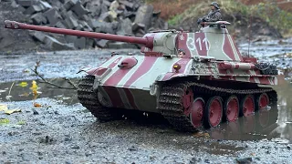 Taigen Panther G ElMod Fusion X driving in mud. Camo airbrushed by @dermodellbaunoob