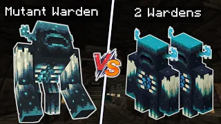 2 Wardens vs 1 Mutant Warden - Minecraft mob fight