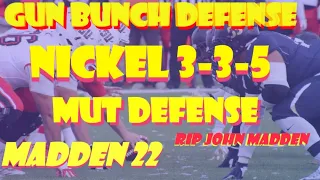 GUN BUNCH Defense in Madden 22 - How to Stop Gun Bunch! NICKEL 3-3-5! MUT DEFENSE! R.I.P JOHN MADDEN