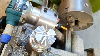 Milling with Makita on a lathe.