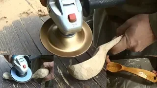 Cherry spoon with Angle grinder