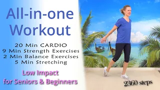 All in One Workout | Cardio, Strength, Balance, Stretching | Exercise for Seniors & Beginners