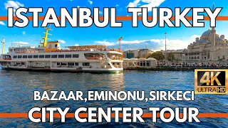 ISTANBUL TURKEY 4K ULTRA HD CITY CENTER WALKING TOUR AROUND GRAND BAZAAR,EMINONU,SIRKECI WINTER 2024