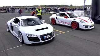 Porsche 991 GT3 RS vs Audi R8 vs SL63 AMG vs R8 V10 Spyder