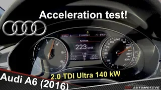 Audi A6 2.0 TDI Ultra 140 kW (2016) - Acceleration Test!