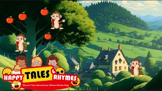 "Monkeying Around: From One Little Monkey to Five, Apple Picking Fun! | Happy Tales n Rhymes 🍎🐒"