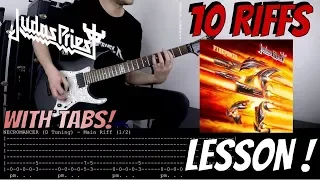 Judas Priest 10 Riff from Firepower LESSON WITH TABS (Best of GUITAR RIFFS)