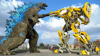 Transformers: The Last Knight | Bumblebee vs Godzilla Fight Scene | Paramount Pictures [HD]
