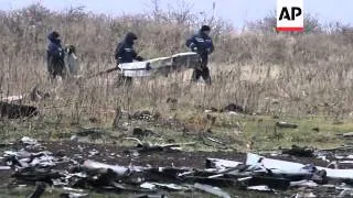 Recovery workers began collecting debris from the MH17 crash site in eastern Ukraine on Sunday. (Nov