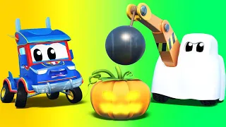 👻 HALLOWEEN 🍬 Hantu di labirin - Video truk untuk anak-anak - Truk Super di Kota Mobil!