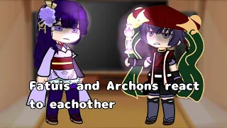 Fatuis and Archons react to each other | Genshin Impact | Gacha Club