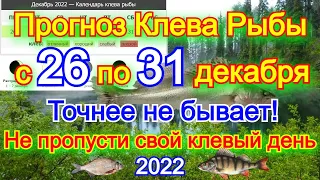 Прогноз клева рыбы на Эту неделю с 26 по 31 Декабря Календарь рыбака на неделю Лунный календарь