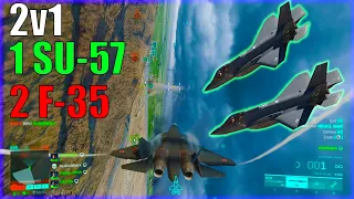 SU-57 vs 2 F-35E With Radar Missiles! - Battlefield 2042