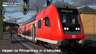 Hagen to Finnentrop in 4 Minutes - Ruhr-Sieg Nord - Timelapse - Train Sim World 2