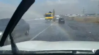 Хаджибейский лиман заливает Окружную дорогу во время шторма