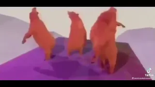 4 big guys with bears dancing