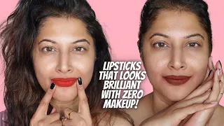 New trending lipsticks that’s fab with NO makeup!Plum,Nykaa,Masaba,Mamaearth brown skin friendly