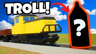 We TROLLED OB With a FAKE Lego Train Stopping Device in Brick Rigs!