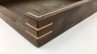 Hand Crafted Walnut Paper Tray with Maple Inlay