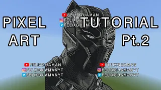 Minecraft Pixel Art Tutorial - Black Panther Part 2