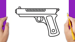 How to draw a pistol very easy