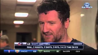 Scott Hartnell after the Blue Jackets 4-1 victory over the Flyers