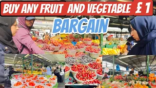 £1 Bullring open Market | Vegetable and Fruit Market Birmingham England UK | apna des | walking Tour